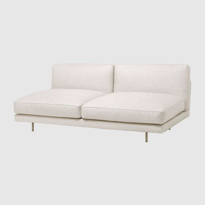 Flaneur Sofa - Fully Upholstered, 2-seater, Antique Brass Base