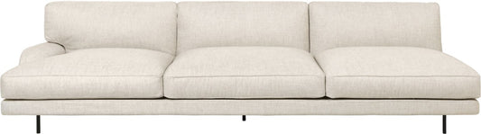 Flaneur Module - Fully Upholstered, 3-seater with left armrest, Black Matte Base