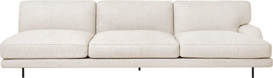 Flaneur Module - Fully Upholstered, 3-seater with right armrest, Black Matte Base