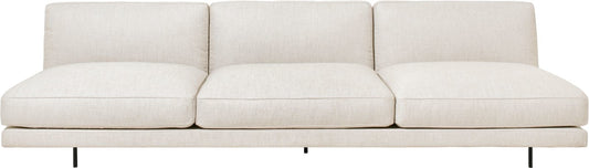 Flaneur Module - Fully Upholstered, 3-seater without armrests, Black Matte Base