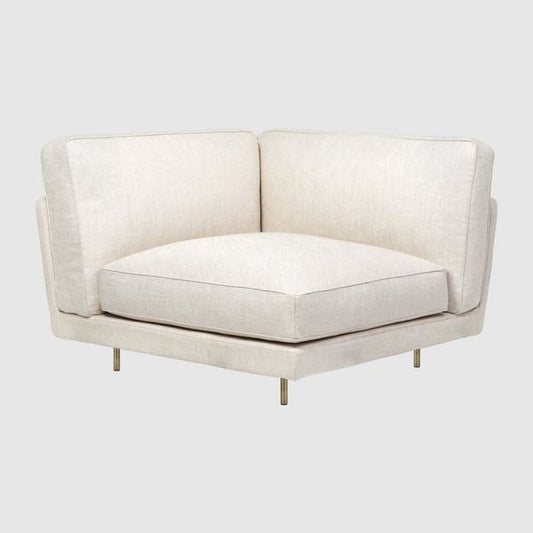 Flaneur Module - Fully Upholstered, 1-seater - Corner, Antique Brass Base