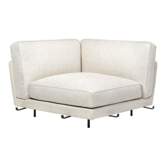 Flaneur Module - Fully Upholstered, 1-seater - Corner, Black Matte Base