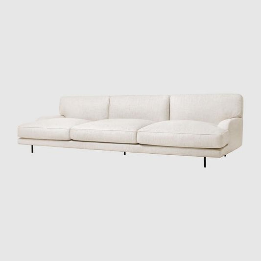 Flaneur Sofa - Fully Upholstered, 3-seater, Black Matte Base