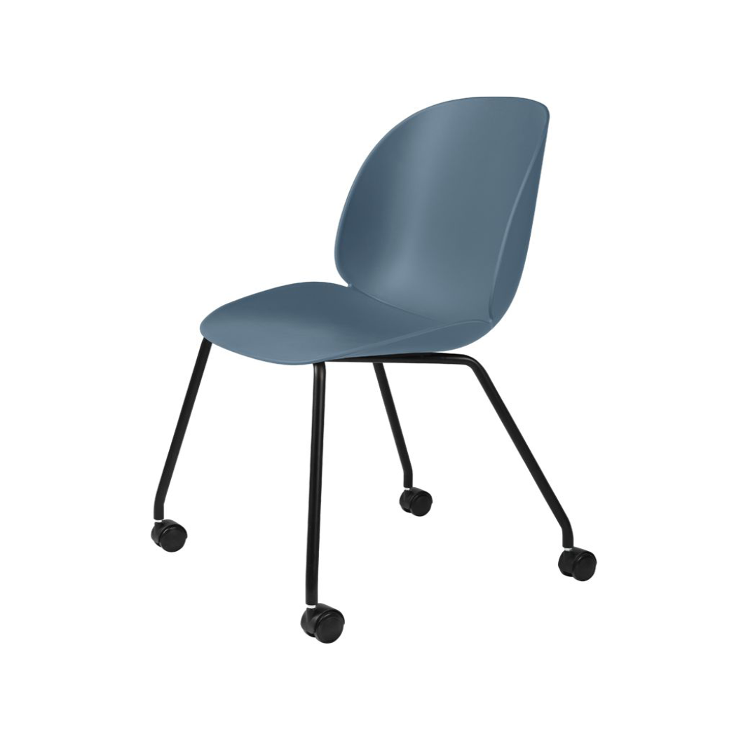 Beetle Meeting Chair - Un-Upholstered, 4 legs w. castors