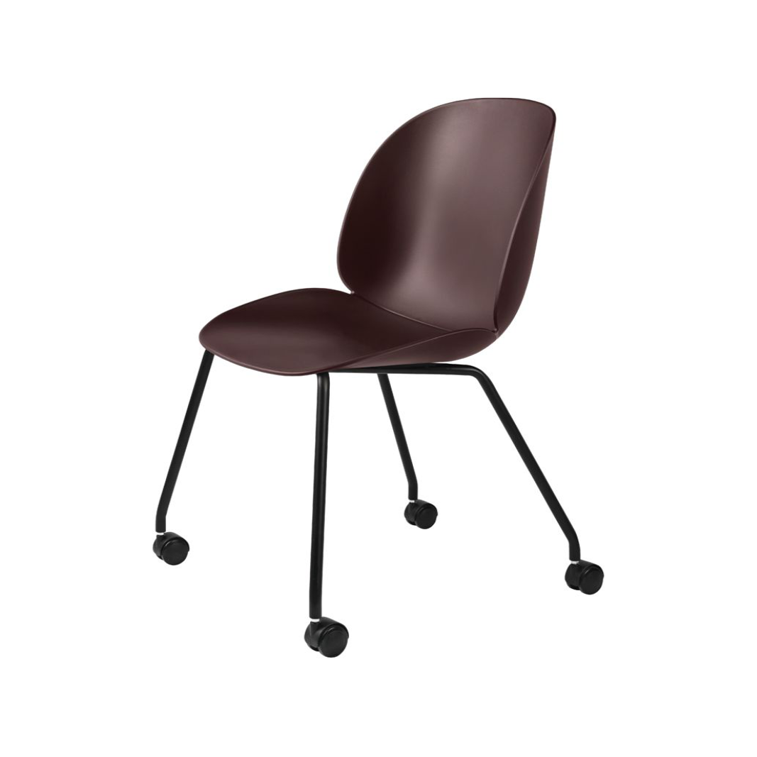 Beetle Meeting Chair - Un-Upholstered, 4 legs w. castors