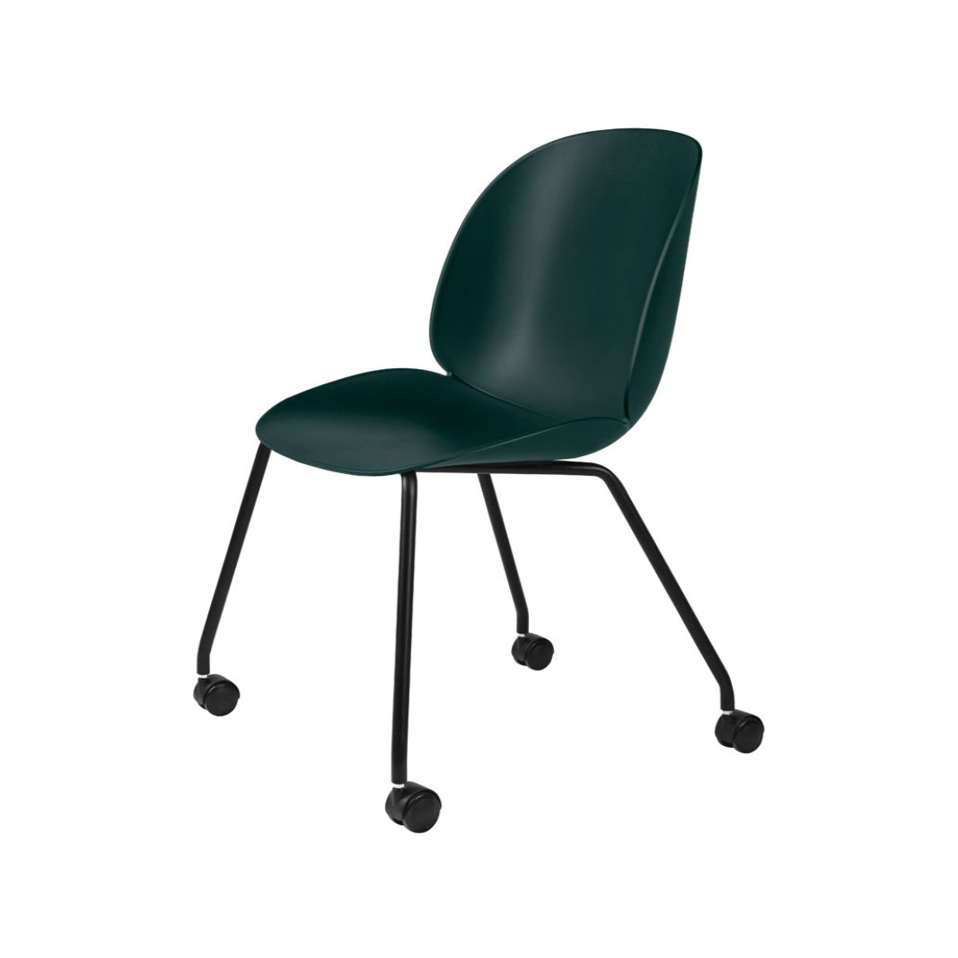 Beetle Meeting Chair - Un-Upholstered, 4 legs w. castors