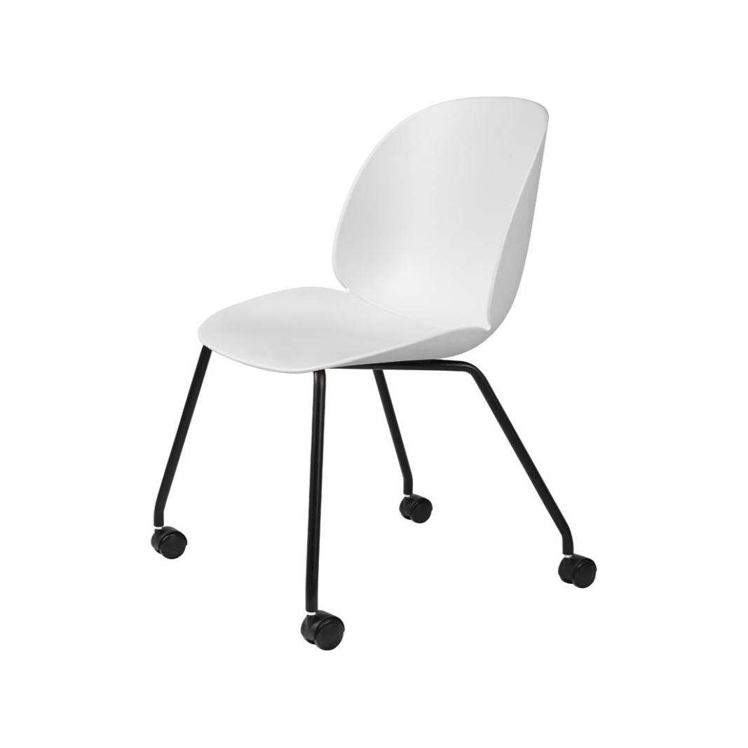 Beetle Meeting Chair - Un-Upholstered, 4 legs w. castors