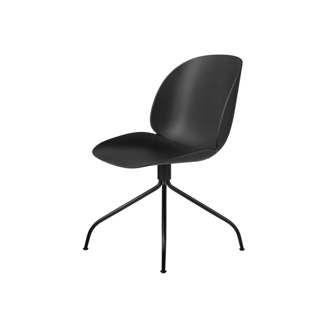 Beetle Meeting Chair - Un-Upholstered, Swivel Base, Black Matte Base