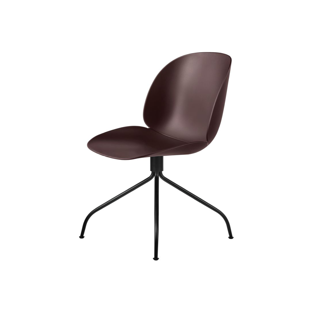 Beetle Meeting Chair - Un-Upholstered, Swivel Base, Black Matte Base