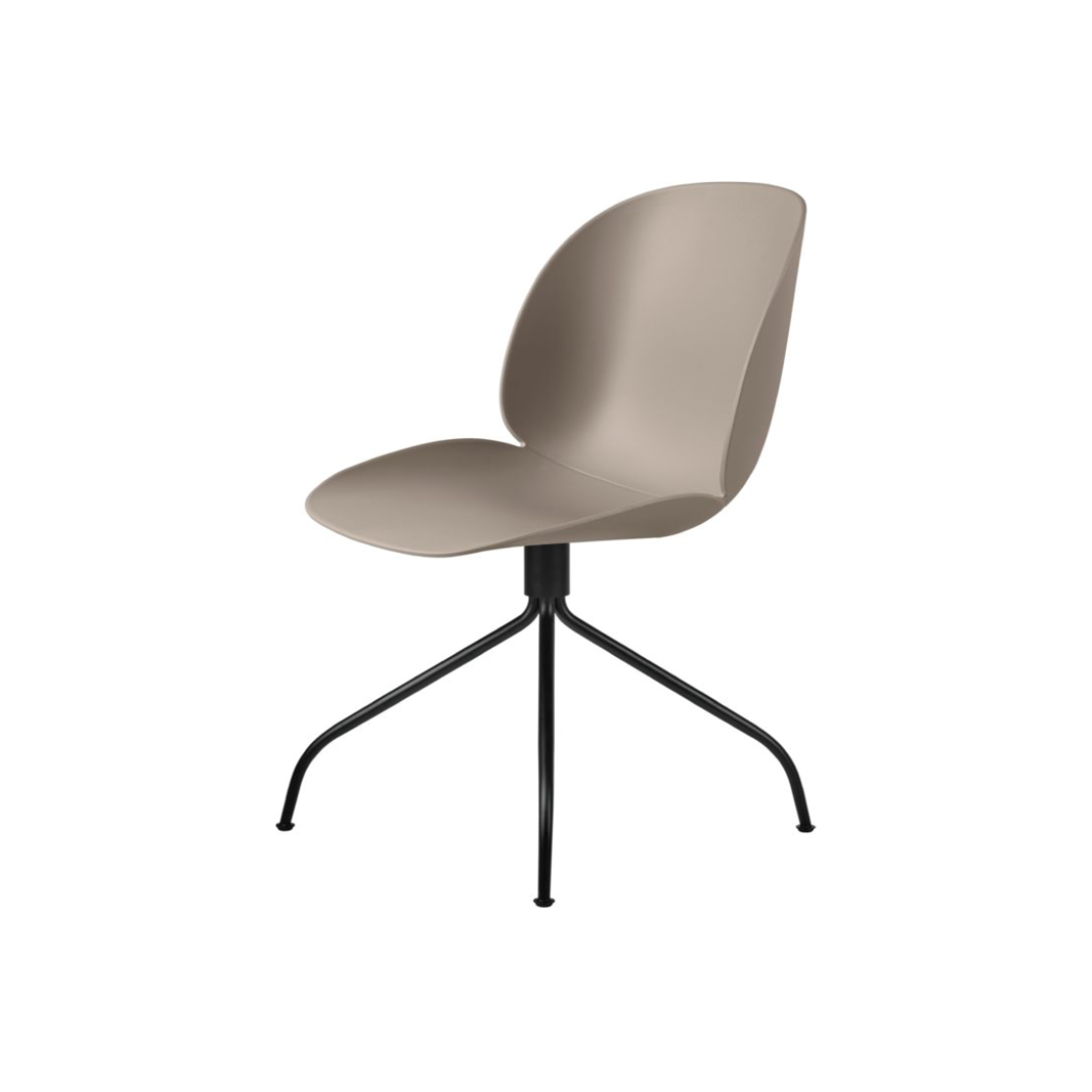 Beetle Meeting Chair - Un-Upholstered, Swivel Base, Black Matte Base