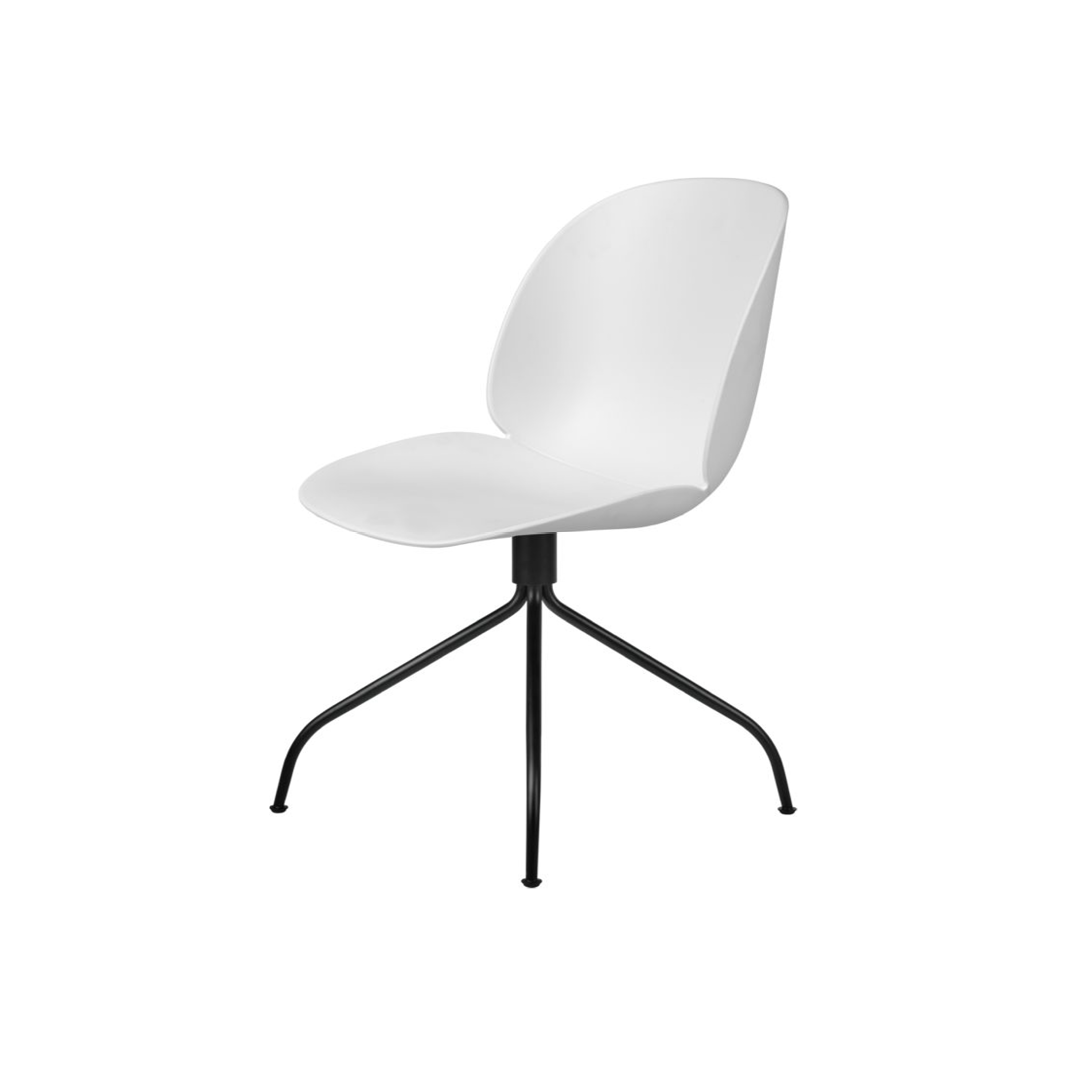 Beetle Meeting Chair - Un-Upholstered, Swivel Base, Black Matte Base