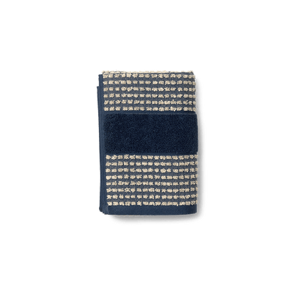 Check Towels, Dark Blue/Sand