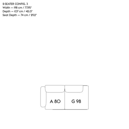 IN SITU MODULAR SOFA / 2-SEATER - CONFIGURATION 3