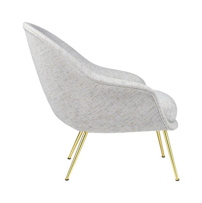 Bat Lounge Chair - Fully Upholstered, Low back, Conic base, Brass
