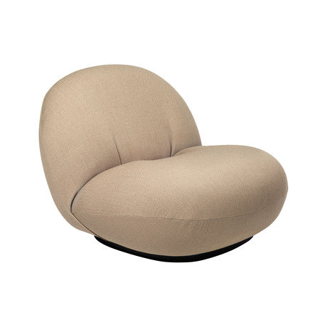 Pacha Lounge Chair - Fully Upholstered, Semi-Matte Black, Returning Swivel