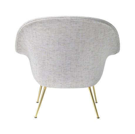 Bat Lounge Chair - Fully Upholstered, Low back, Conic base, Brass