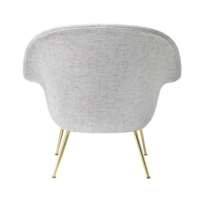 Bat Lounge Chair - Fully Upholstered, Low back, Conic base, Brass
