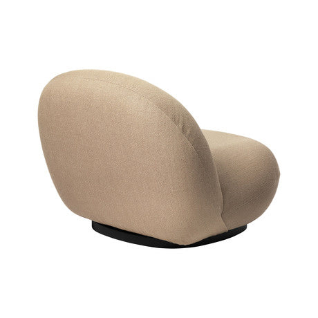Pacha Lounge Chair - Fully Upholstered, Semi-Matte Black, Returning Swivel