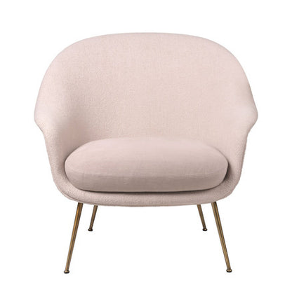 Bat Lounge Chair - Fully Upholstered, Low back, Conic base, Antique Brass