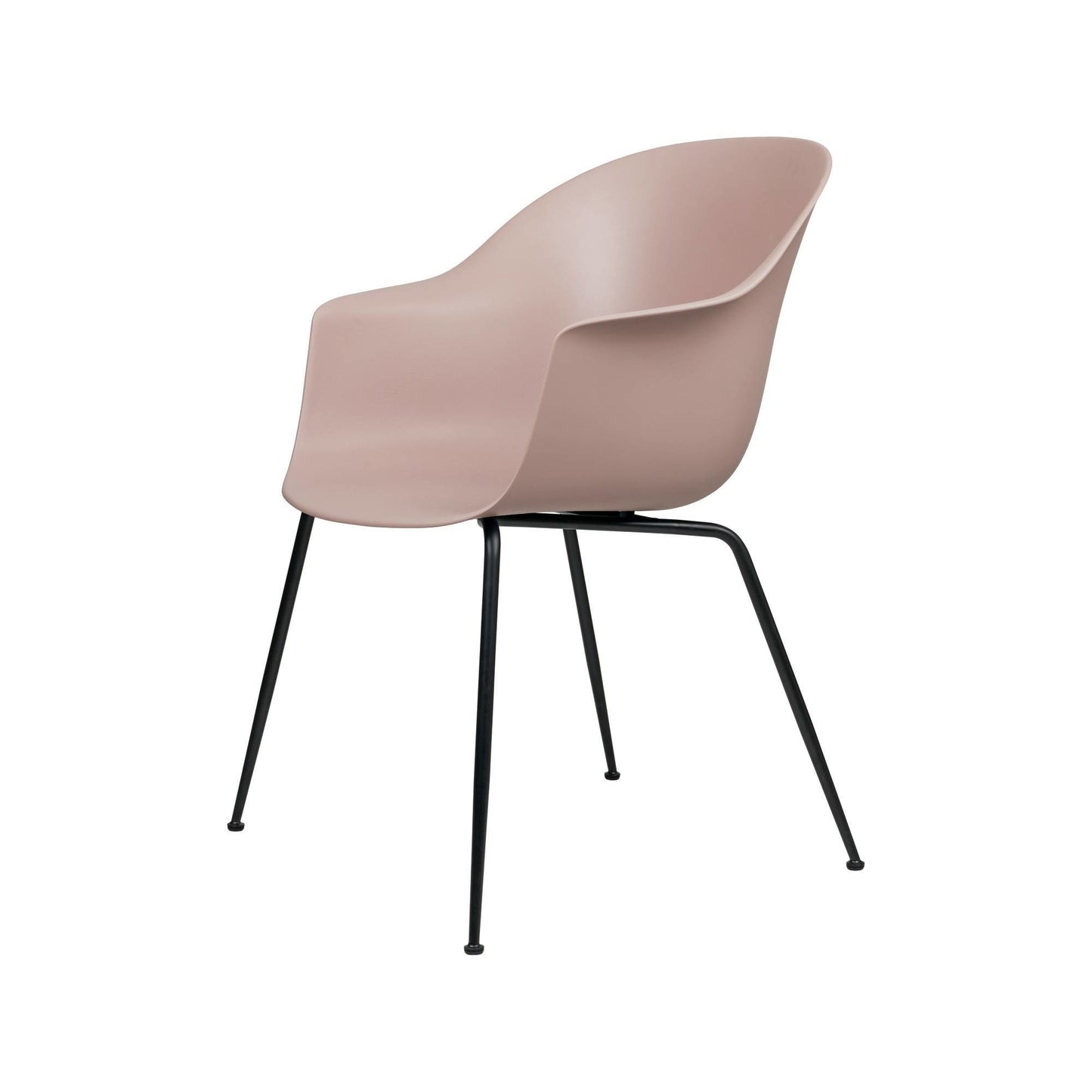 Bat Dining Chair, Conic base, Black Matte Base, Plastic Glides