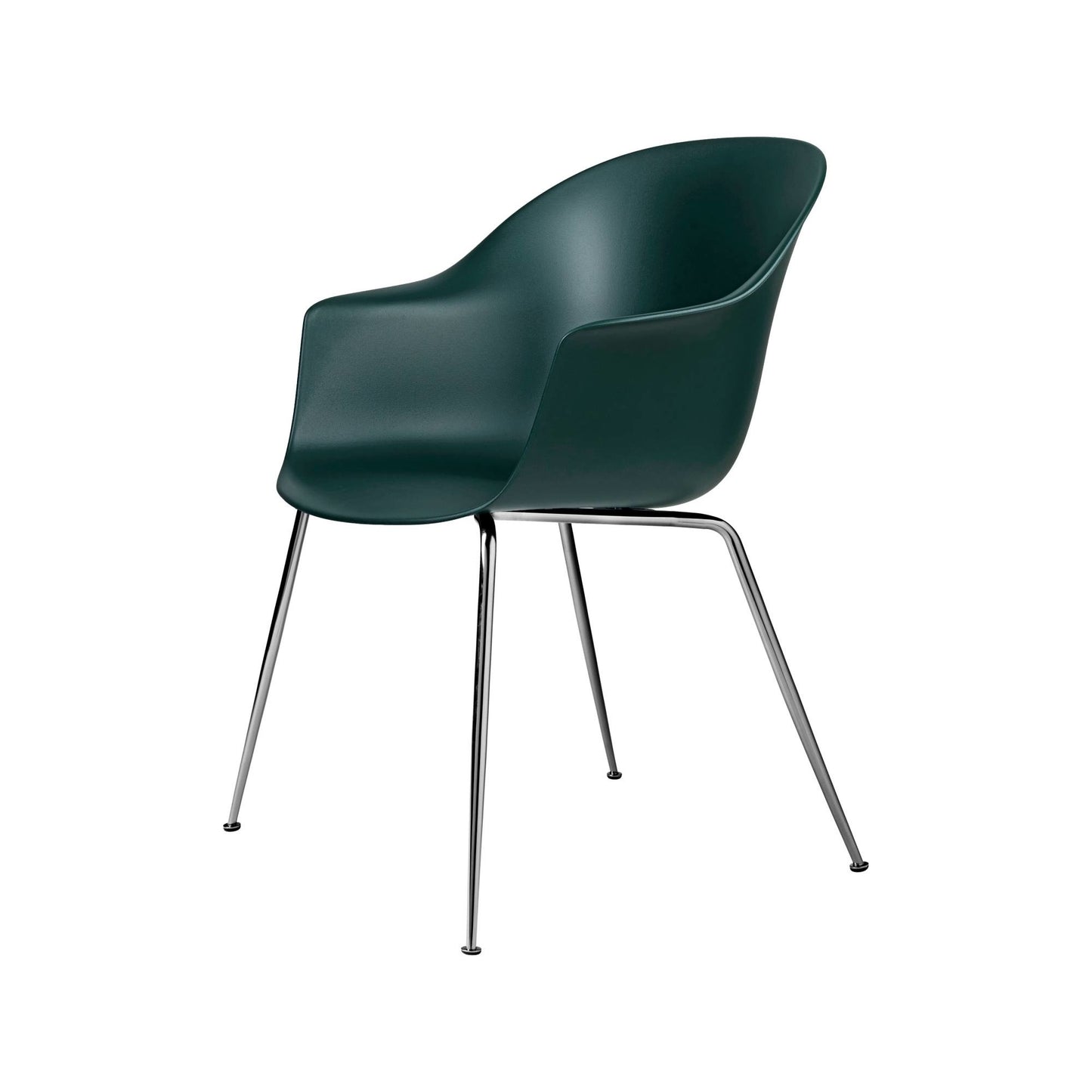 Bat Dining Chair, Conic base, Chrome Base, Felt Glides