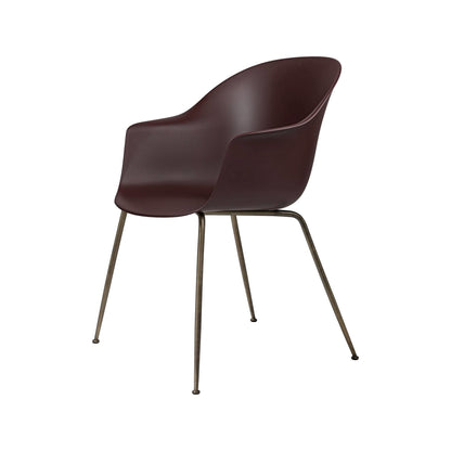 Bat Dining Chair, Conic base, Antique Brass Base, Plastic Glides