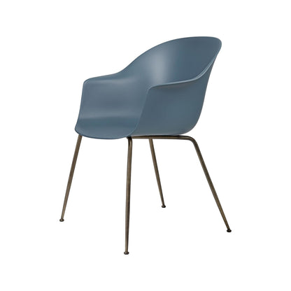 Bat Dining Chair, Conic base, Antique Brass Base, Plastic Glides