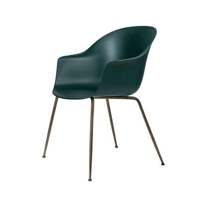 Bat Dining Chair, Conic base, Antique Brass Base, Plastic Glides