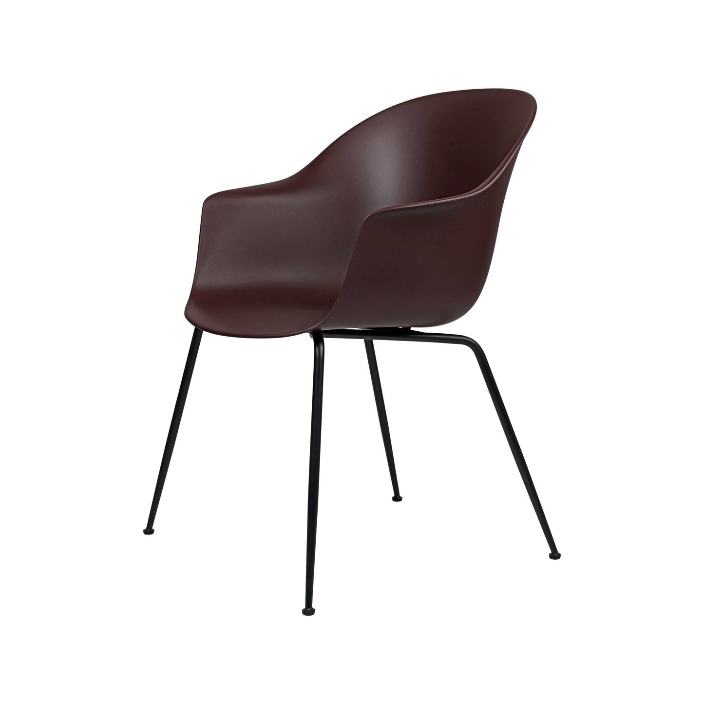 Bat Dining Chair, Conic base, Black Matte Base, Plastic Glides
