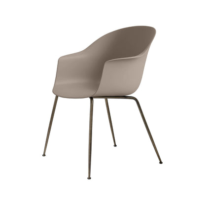 Bat Dining Chair, Conic base, Antique Brass Base, Plastic Glides