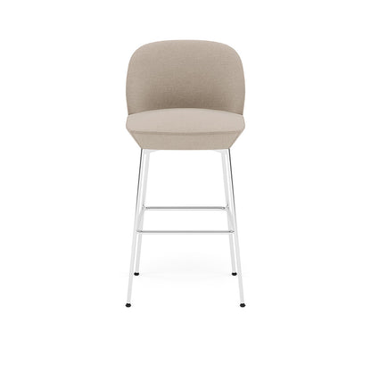 OSLO BAR STOOL UPHOLSTERED CHROME BASE / H: 75 CM / 29.5"