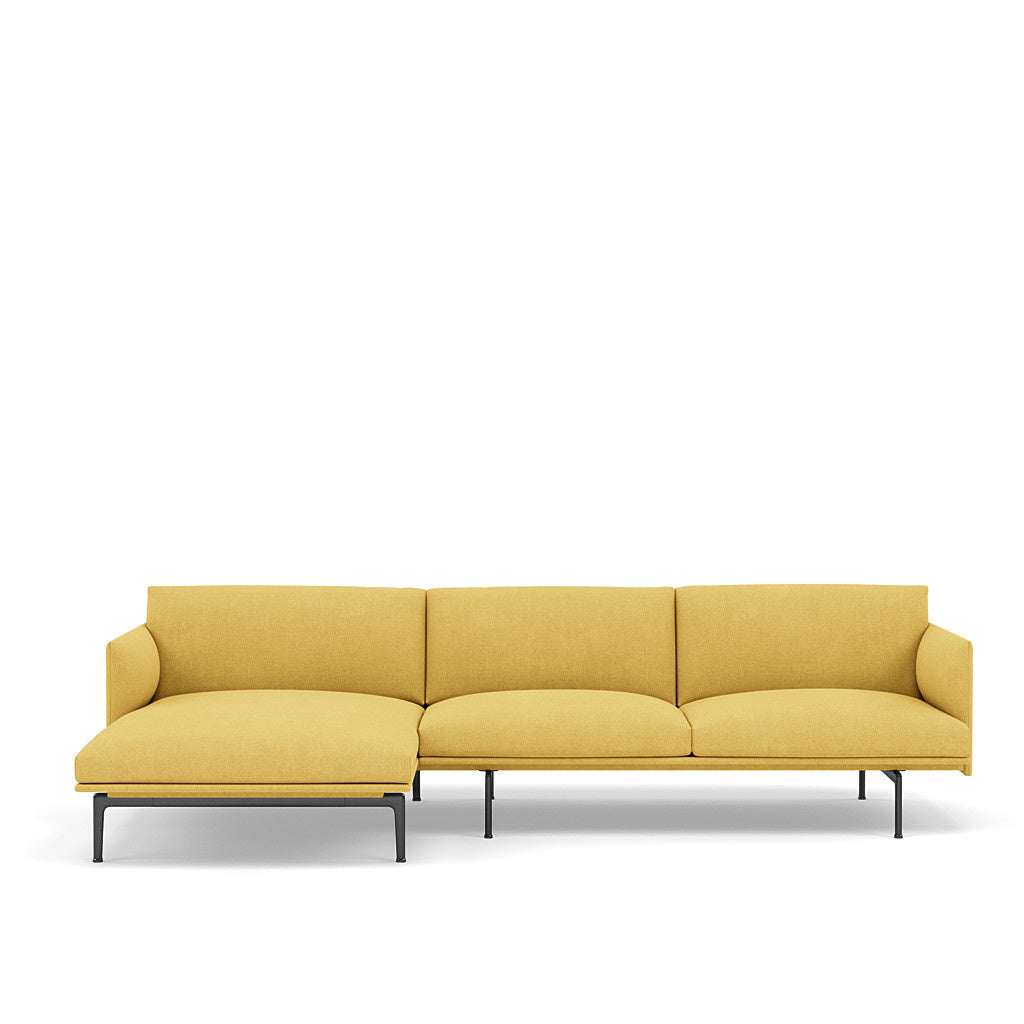 Outline Sofa / Chaise Lounge - Left - Black Base