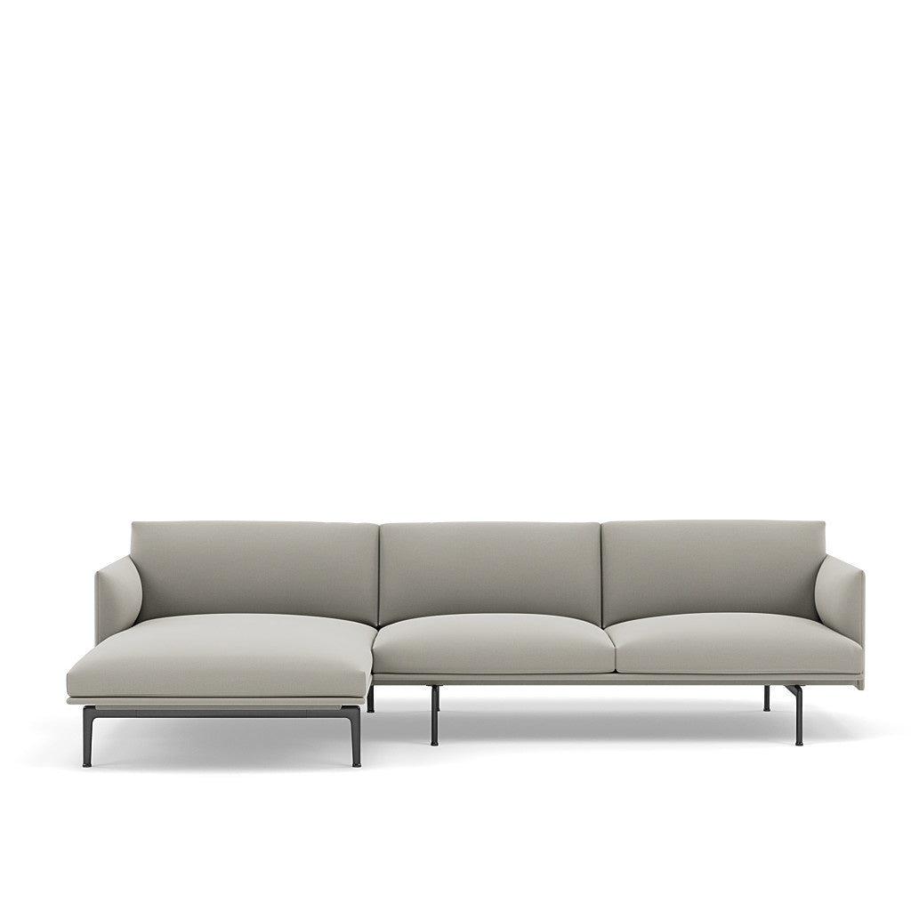 Outline Sofa / Chaise Lounge - Left - Black Base