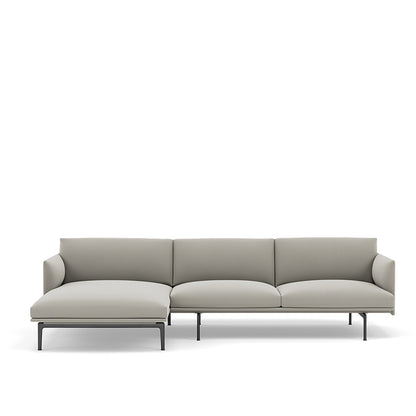 Outline Sofa / Chaise Lounge - Left - Black Base