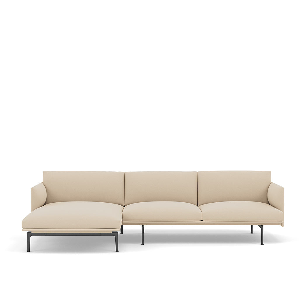 Outline Sofa / Chaise Lounge - Left - Black Base