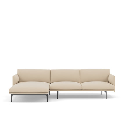 Outline Sofa / Chaise Lounge - Left - Black Base