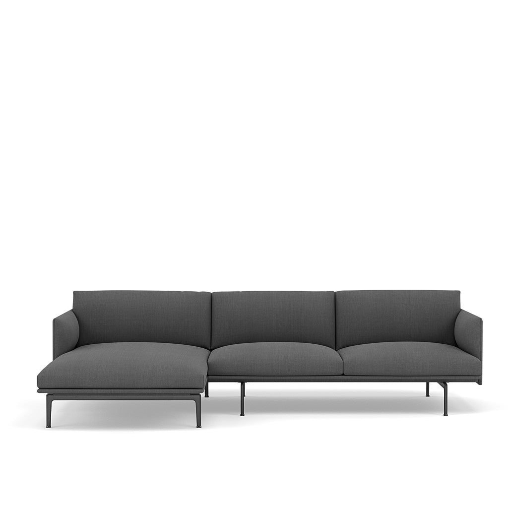 Outline Sofa / Chaise Lounge - Left - Black Base