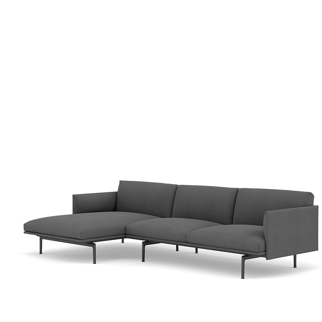 Outline Sofa / Chaise Lounge - Left - Black Base