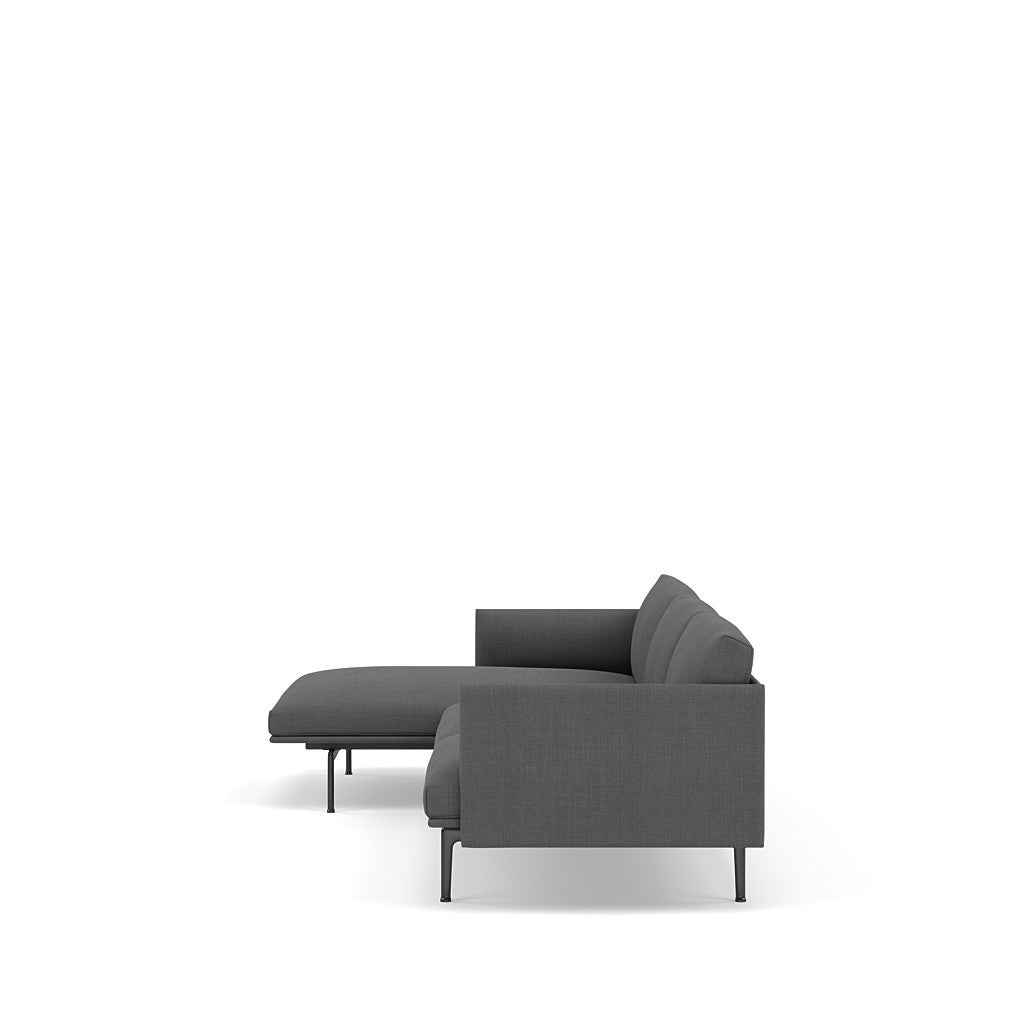 Outline Sofa / Chaise Lounge - Left - Black Base