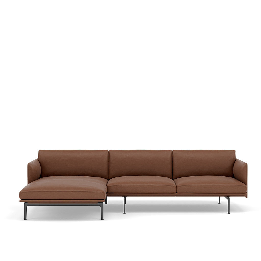 Outline Sofa / Chaise Lounge - Left - Black Base