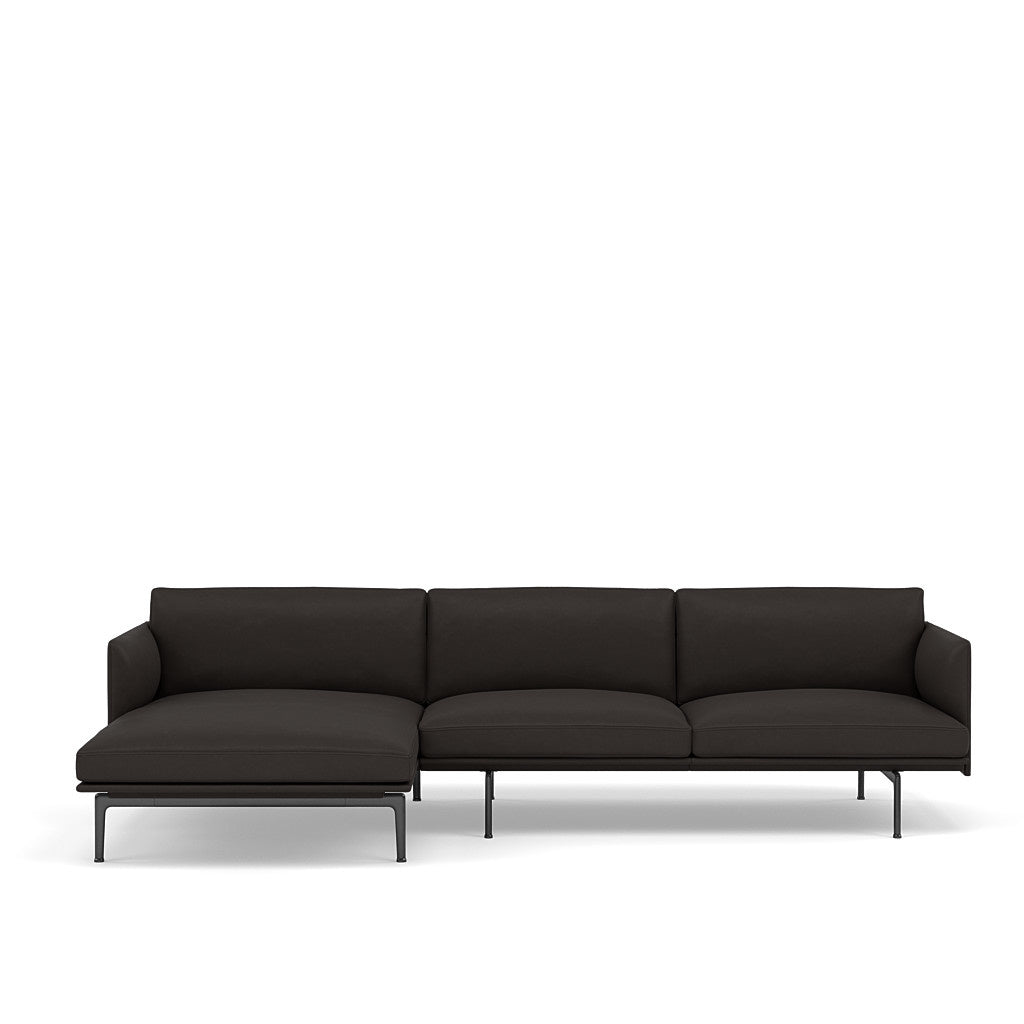 Outline Sofa / Chaise Lounge - Left - Black Base