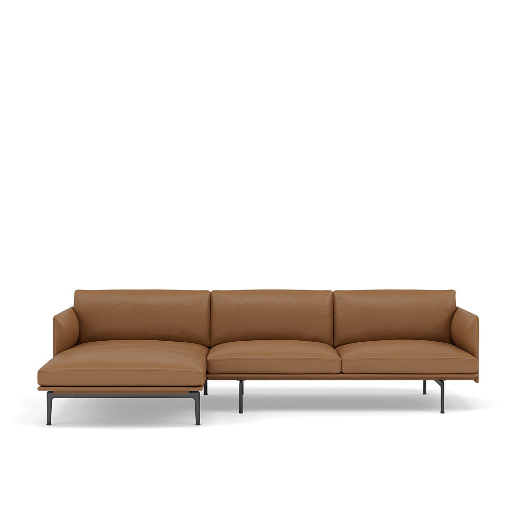 Outline Sofa / Chaise Lounge - Left - Black Base