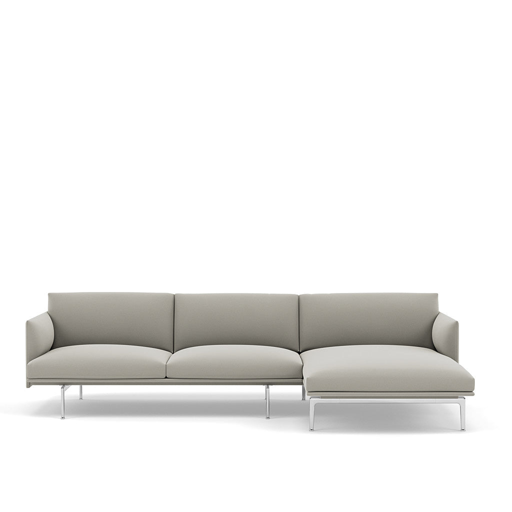 Outline Sofa / Chaise Lounge - Right- Aluminum Base