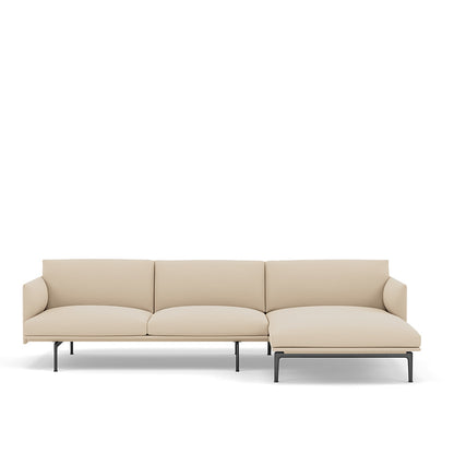 Outline Sofa / Chaise Lounge - Right - Black Base