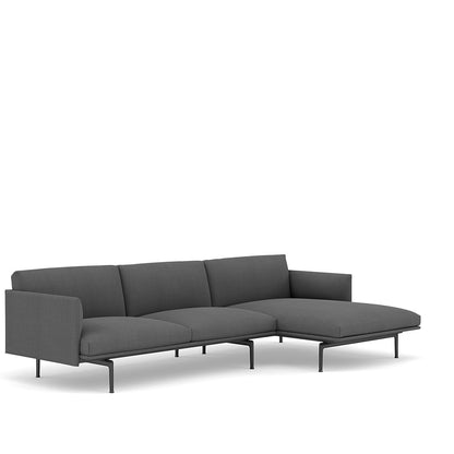 Outline Sofa / Chaise Lounge - Right - Black Base