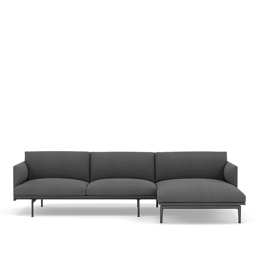Outline Sofa / Chaise Lounge - Right - Black Base