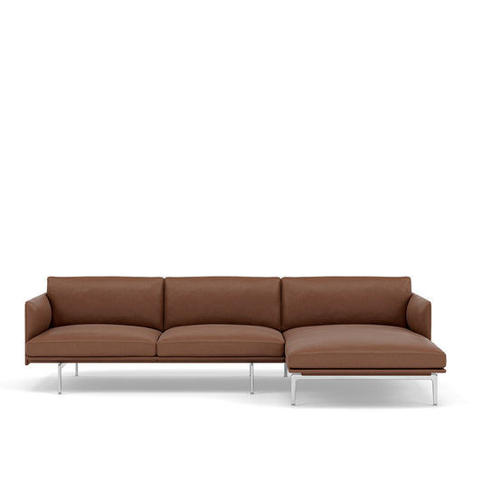 Outline Sofa / Chaise Lounge - Right- Aluminum Base