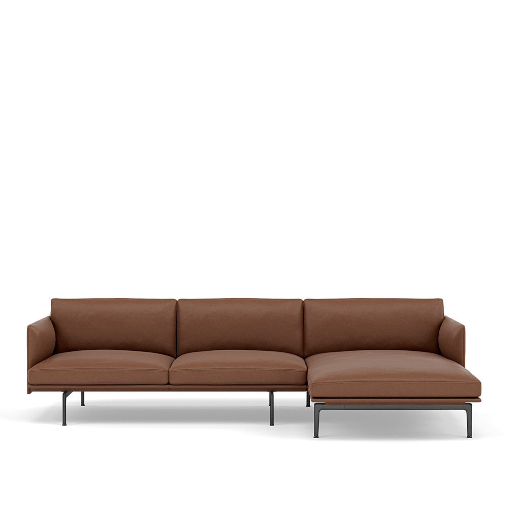 Outline Sofa / Chaise Lounge - Right - Black Base