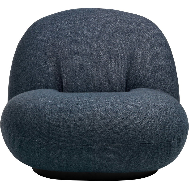 Pacha Lounge Chair - Fully Upholstered, Semi-Matte Black, Returning Swivel