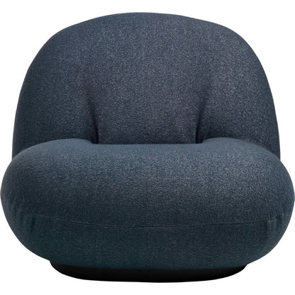 Pacha Lounge Chair - Fully Upholstered, Semi-Matte Black, Returning Swivel